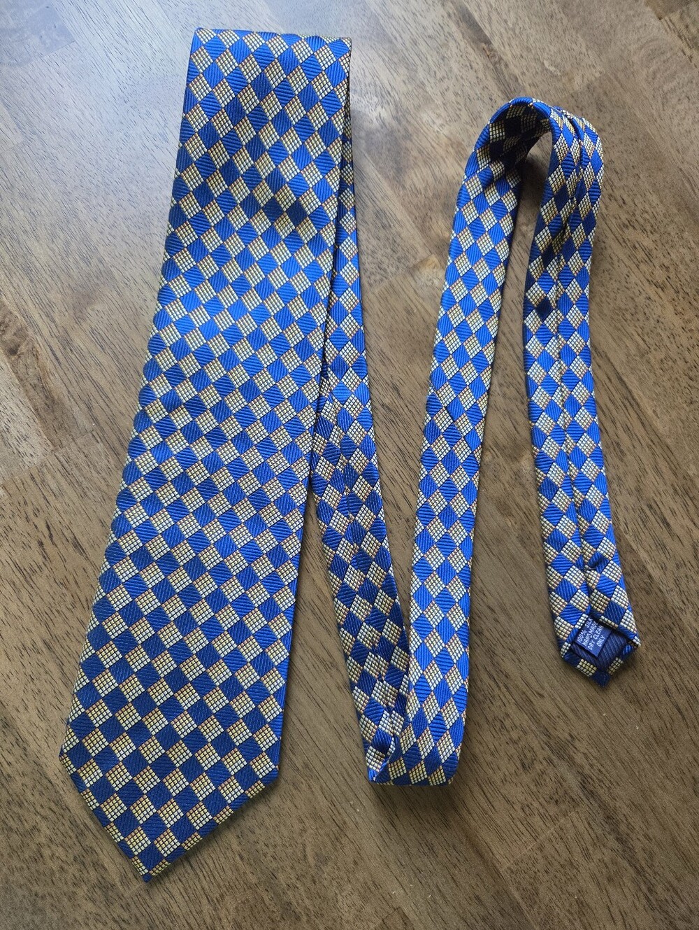 Ombre Rubik's Cube Royal Blue Men's 100% Silk Handmade Tie